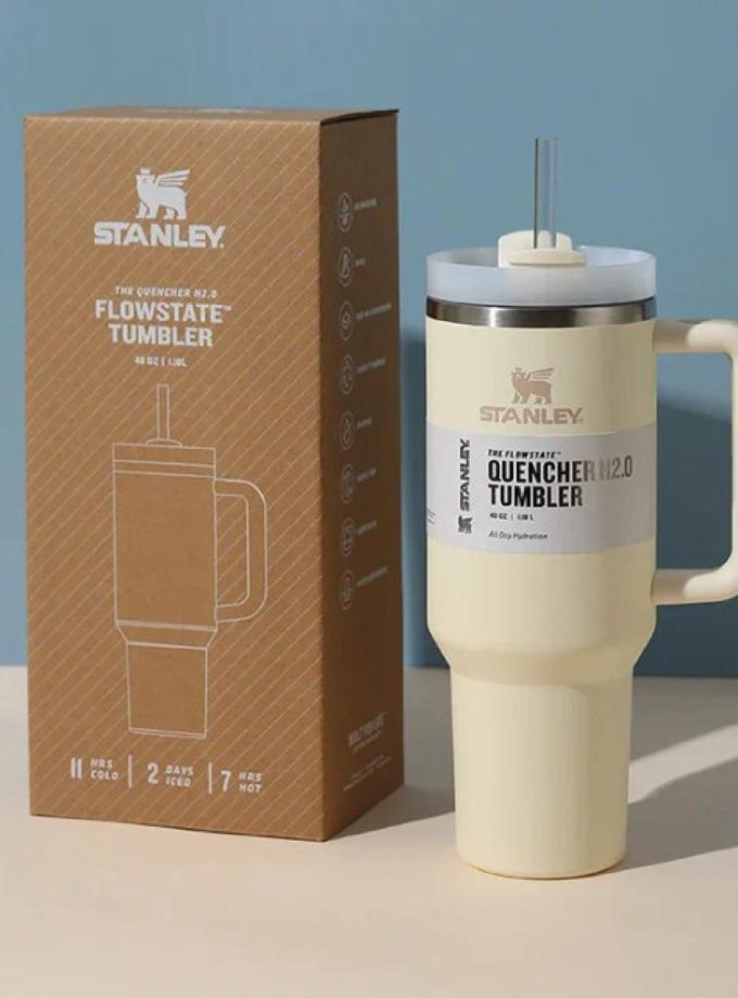 Elegant Cream Stanley Quencher Flowstate Tumbler